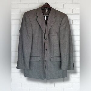 Hardy Amies Lana Seta Men's 44R Gray Glen Check Silk Wool Blend Sport Jacket